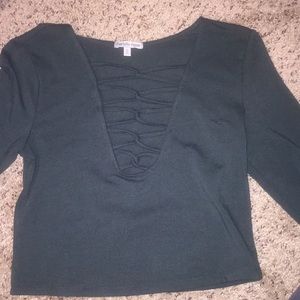 Emerald green crop top